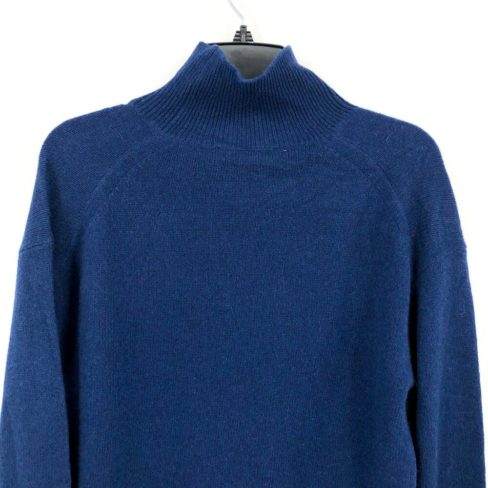 Everlane Womens The ReCashmere Oversized Turtleneck Sweater XS Navy Blue NWT - Picture 9 of 13